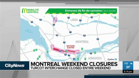 Montreal road closures over weekend