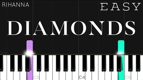Rihanna Diamonds Easy Piano Tutorial Youtube