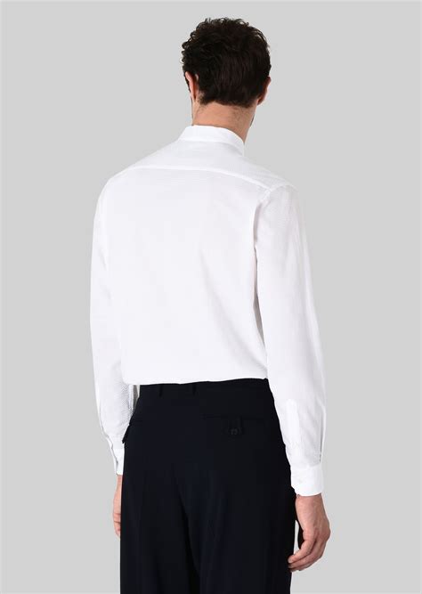 Mandarin Collar Cotton Shirt Man Giorgio Armani