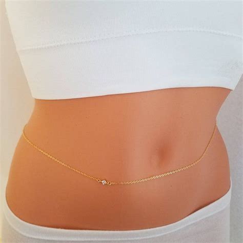 CZ Diamond Belly Chain Gold Belly Chain Belly Chain Body Jewelry