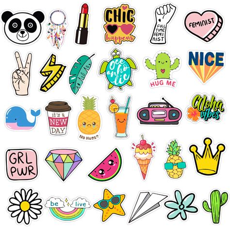 100 Pcs Random Aesthetic Stickers Pack Waterproof Cute Etsy