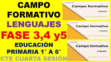 Campo Formativo Lenguajes Fase 3 4 Y 5 EducaciÓn Primaria 1° A 6