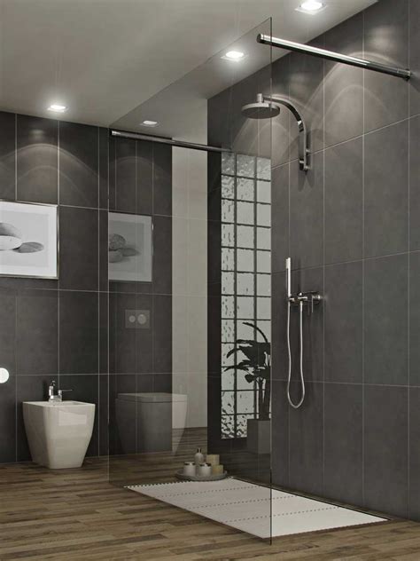 Bathroom Simple And Modern Style Glass Shower Stall Interior Design Ideas