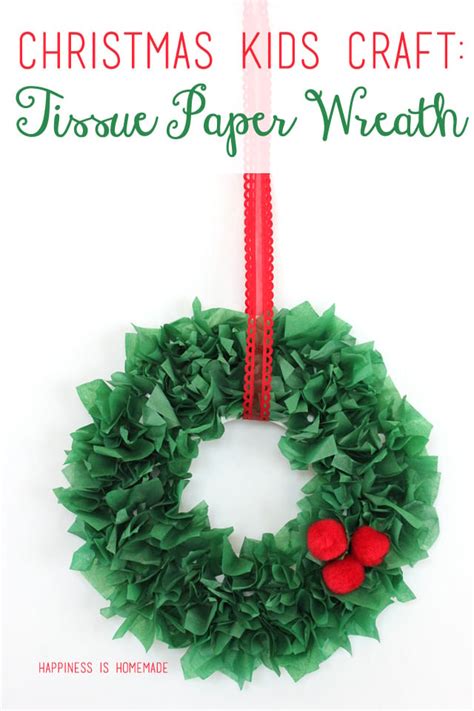 Christmas Kids Craft Tissue Paper Wreaths Design Dazzle