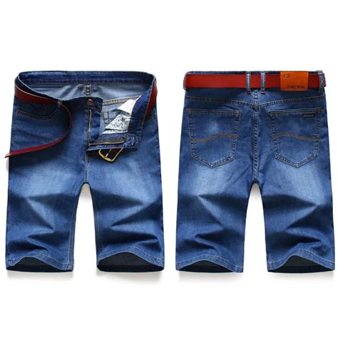 Brand Men Slim Denim Shorts Summer New Style High Quality Business Casual Blue Stretch Short