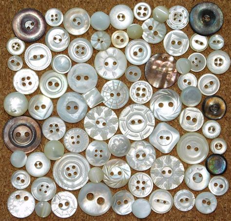 78 Antique And Vintage Carved Mother Of Pearl Shell Diminutive Buttons