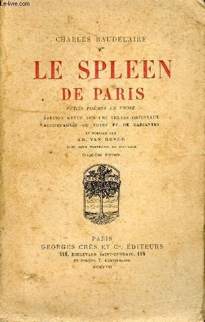 Le Spleen De Paris By Baudelaire Charles Bon Couverture Souple 1917 Le Livre