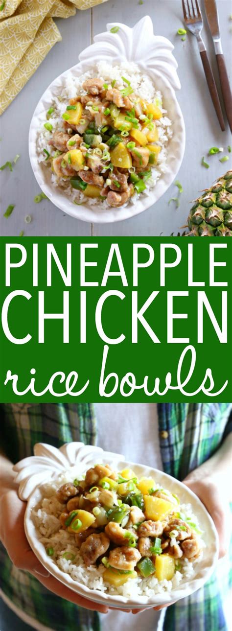 1/4 cup of soy sauce. Pineapple Chicken Rice Bowls | Recipe | Chicken rice bowls ...