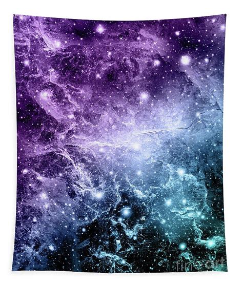 Purple Teal Galaxy Nebula Dream 4 Decor Art Tapestry By Anitas And