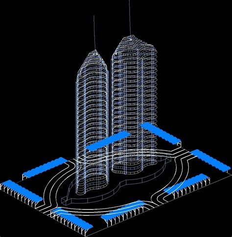 Tower Building 3d Dwg Model For Autocad Designs Cad