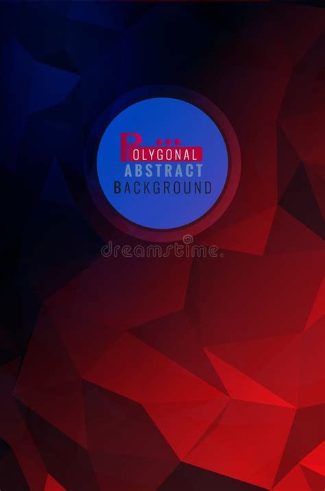 Low Poly Dark Red Bg Template For Your Artwork Stock Vector