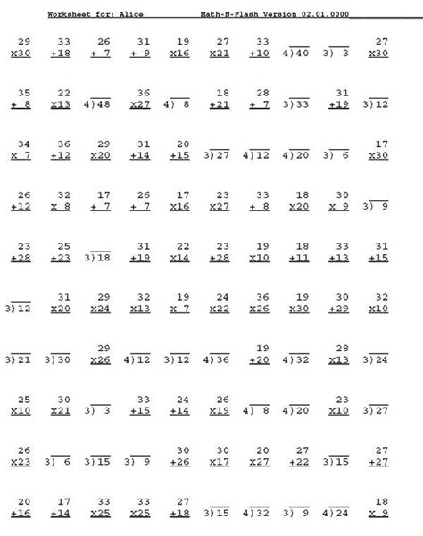 Multiplication Printable Sixth Grade 6th Grade Math Worksheets Jussie