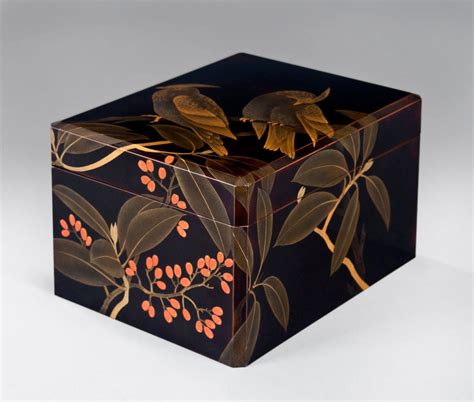 A Fine Japanese Black And Gilt Lacquer Box At 1stdibs