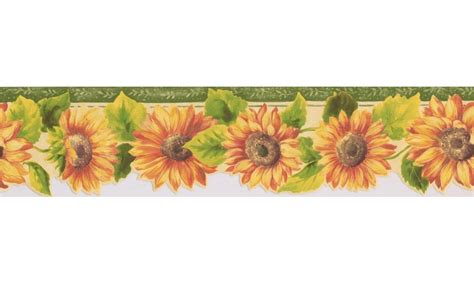 5 In X 15 Ft Prepasted Wallpaper Borders Bright Yellow Sunflower Wall