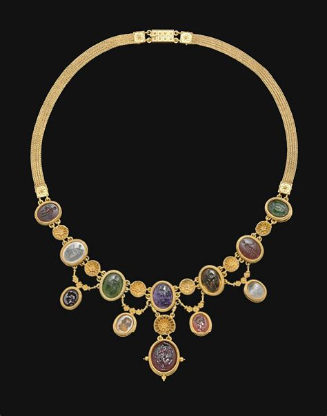 A Necklace Of Twelve Roman Ringstones Circa 1st Century Bc 2nd