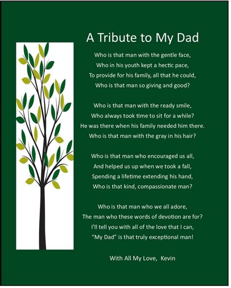 A Tribute To My Dad Personalized Dad Poem Digital Download Etsy