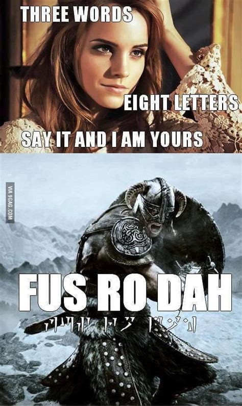 fus ro dah three words eight letters know your meme