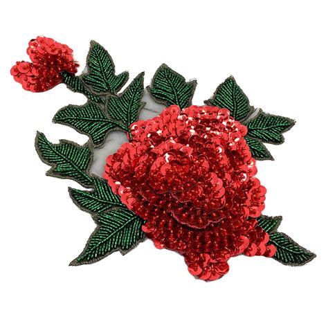3d Flower Beaded Applique Sew On Sequin Embroidery Patch Patches For