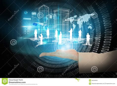 Hand Presenting Business Interface Stock Image Image Of Side