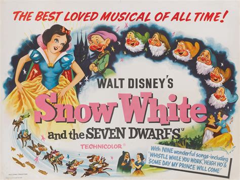 Snow White And The Seven Dwarfs British Re Release Poster Original Film Posters