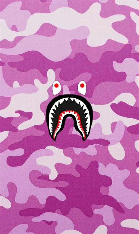 Download Pink Bape Shark Logo Wallpaper