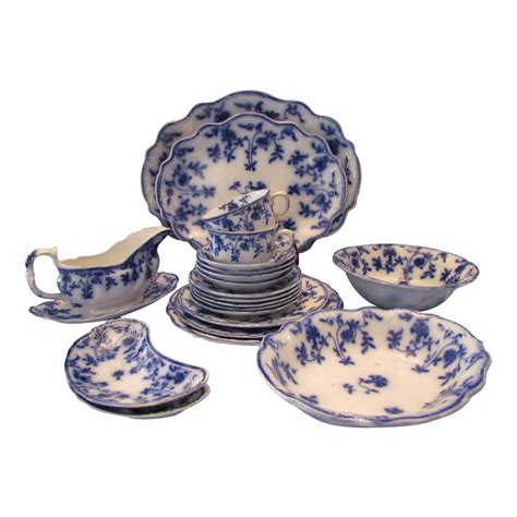 21 Pieces Meakin Flow Blue Colonial Dinnerware Sold On Ruby Lane