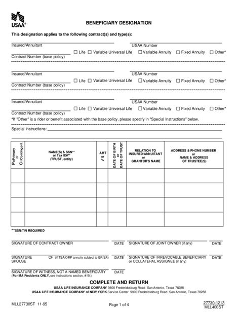 Usaa Beneficiary Designation Form Fill Out And Sign Online Dochub