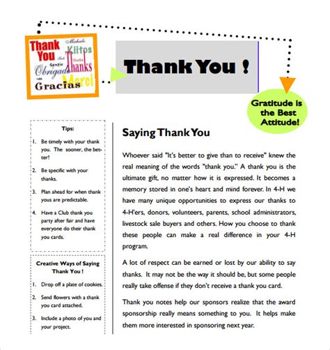 FREE 6 Sample Thank You Note For Gift In PDF MS Word