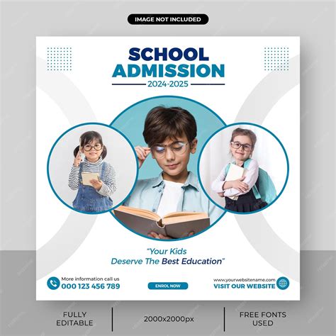 Premium Psd School Admission Banner Or Square Admissions Open Social