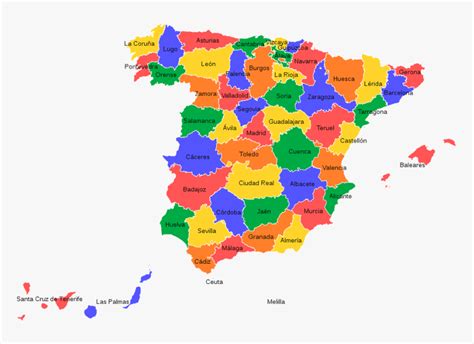 Mapa Provincias España Hd Png Download Transparent Png Image Pngitem