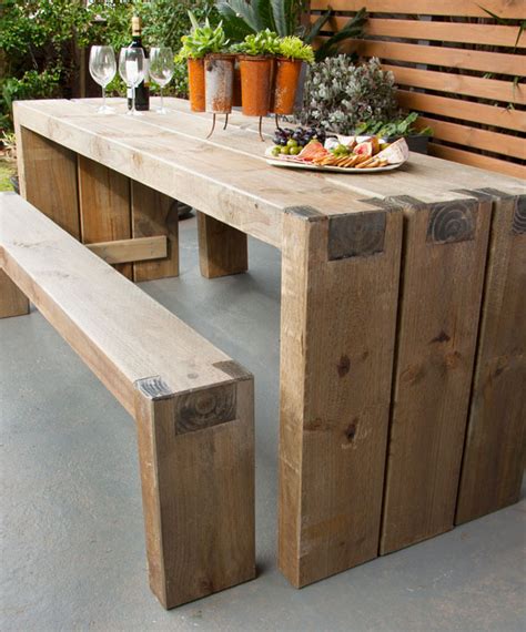 Set of two table legs, unfinished, to add to any diy project of current table top! How to create an outdoor table and benches | Better Homes ...