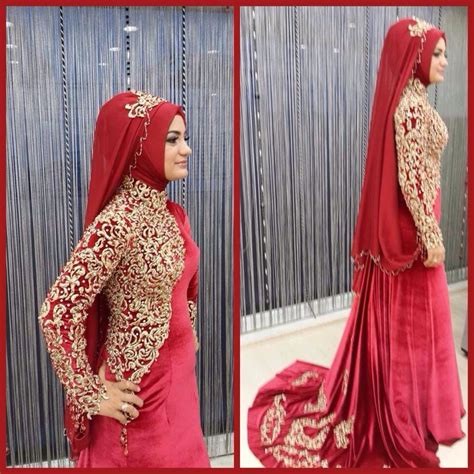 Hijab Dress Red Hijabi Gowns Hijab Abaya Hijabi Brides Arab