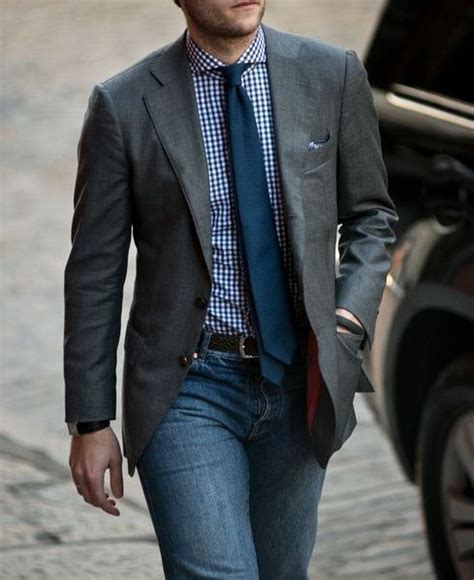 Maybe your purple plaid jacket would look great with a gray pullover, with the collar of your pink dress shirt poking through the. 161 best images about Sport Coat and Jeans on Pinterest ...