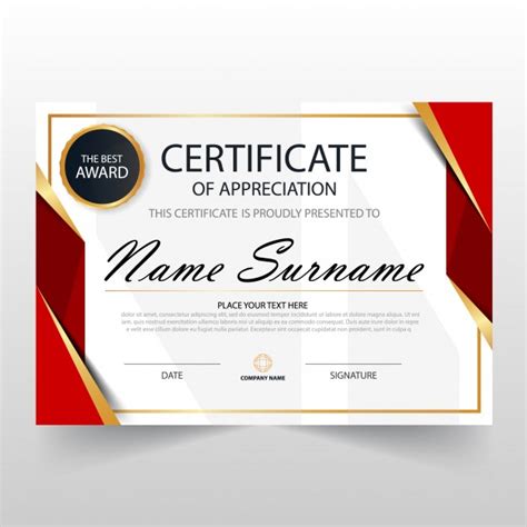 Download Red Horizontal Certificate Template For Free Certificate