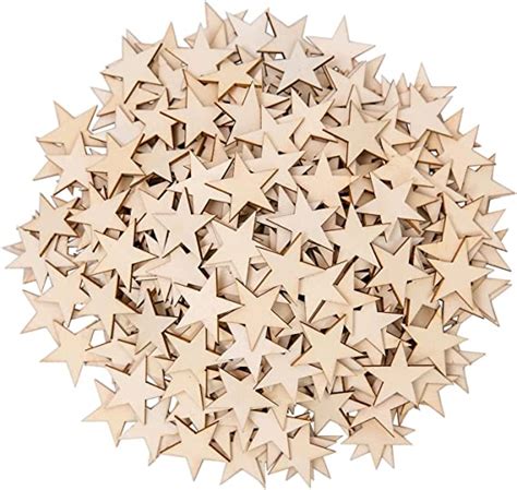 300 Pieces 2 Inch Wooden Stars For Crafts Unfinished 2