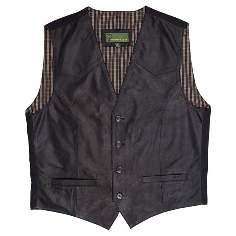 004 Mens Black Leather Waistcoat Hidepark Leather