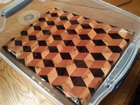 So I Made A Couple Of 3d End Grain Cutting Boards From Walnut Maple And Cherry X Post R