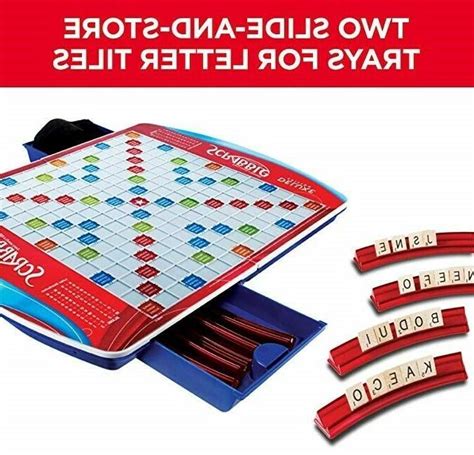 Scrabble Deluxe Edition Hasbro Fold Uprotating Gameboard