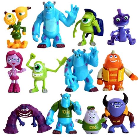 12pcs monsters university dolls james p sullivan mike squishy art randall boggs terry perry