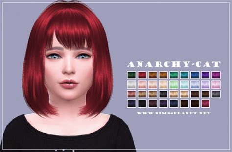 Sims 4 Hairs ~ Anarchy Cat Kewai Dou Cecile Hair Retextured