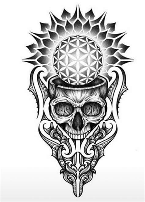 Skull Tattoo Geometric Mandala Tattoo Geometric Tattoos Men Mandala
