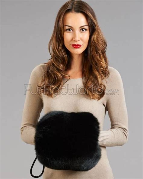 Canadian Fox Fur Barrel Muff Black Fur Accessories Accesories Fur