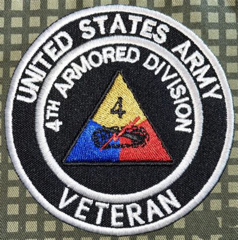 Us Army 4th Armored Division Veteran Patch Decal Patch Co
