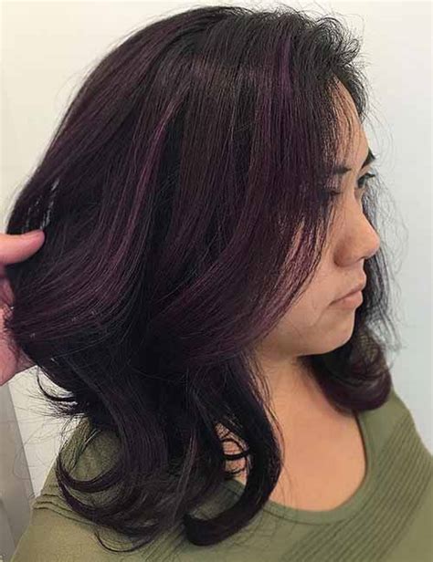 There you get an amazing style. 20 Pretty Purple Highlights Ideas For Dark Hair