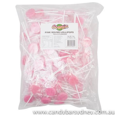 Pink Bulk Lollipops 1kg Candy Bar Sydney