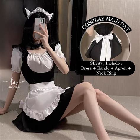 Jual Sexy Lingerie Wanita Cosplay Uniform Maid Baju Tidur Sexy Wanita Costume Maid 287