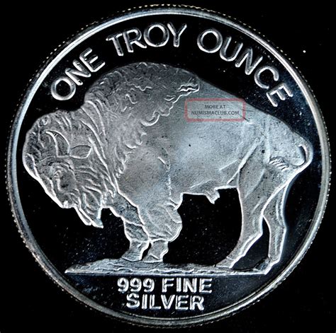 Liberty One Troy Ounce 999 Fine Silver Buffalo Indian Head Round