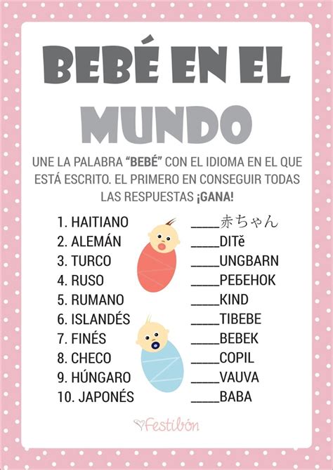 Juegos Para Baby Shower Imprimibles Niño Niña 1000 En Mercado Libre