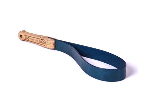 Leather Strap Paddle Spanking Belt Bdsm Paddle In Wooden Etsy