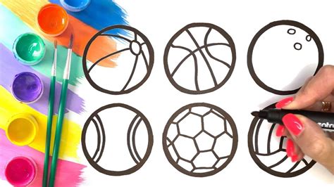 Drawing Coloring The Balls ⚽️ Menggambar Mewarnai Bola ⚽️ Desenho